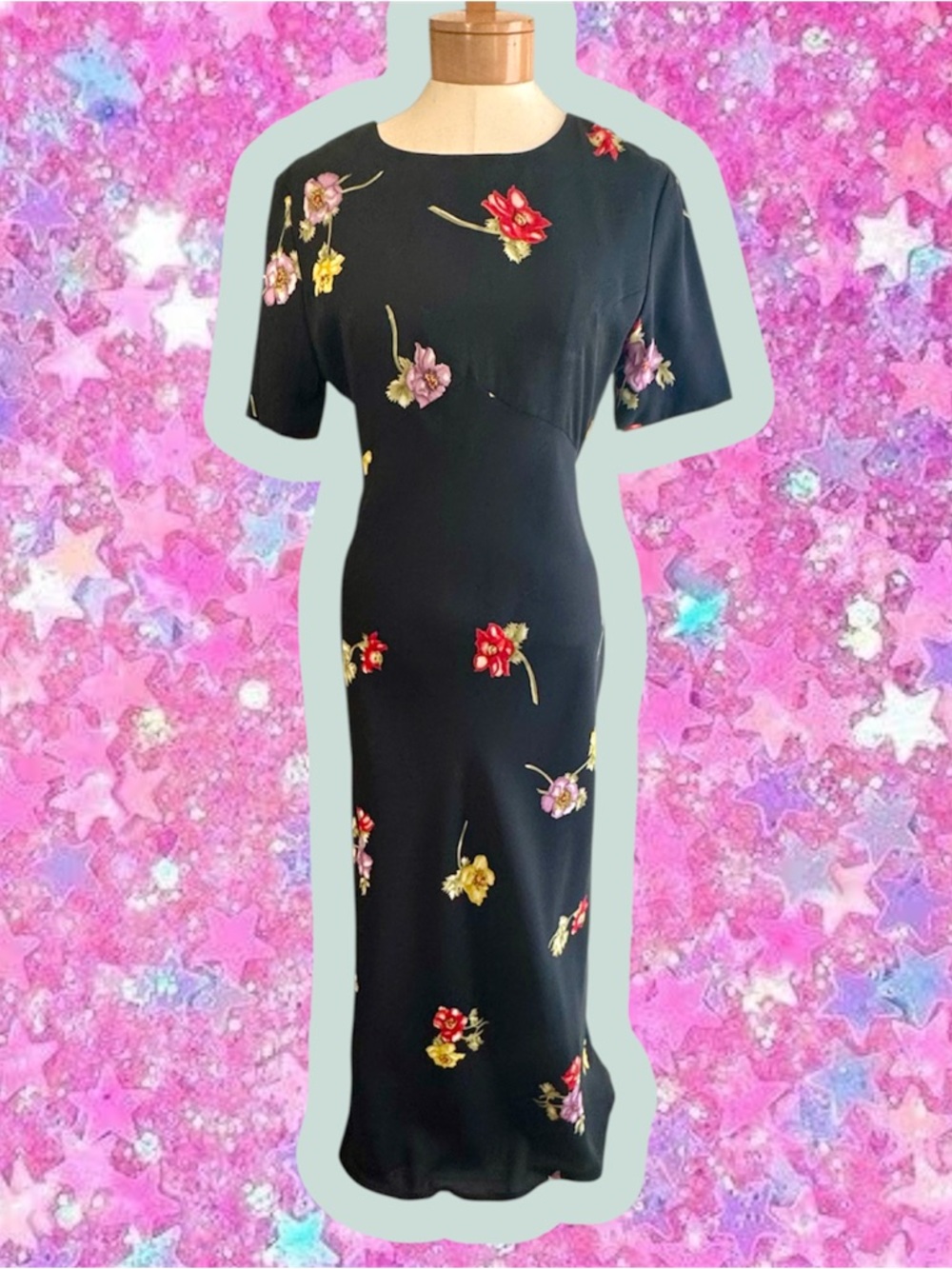 Bonnie Marx 1990s does 1930s 1940s  vintage maxi dress 8 fairy whimsygoth